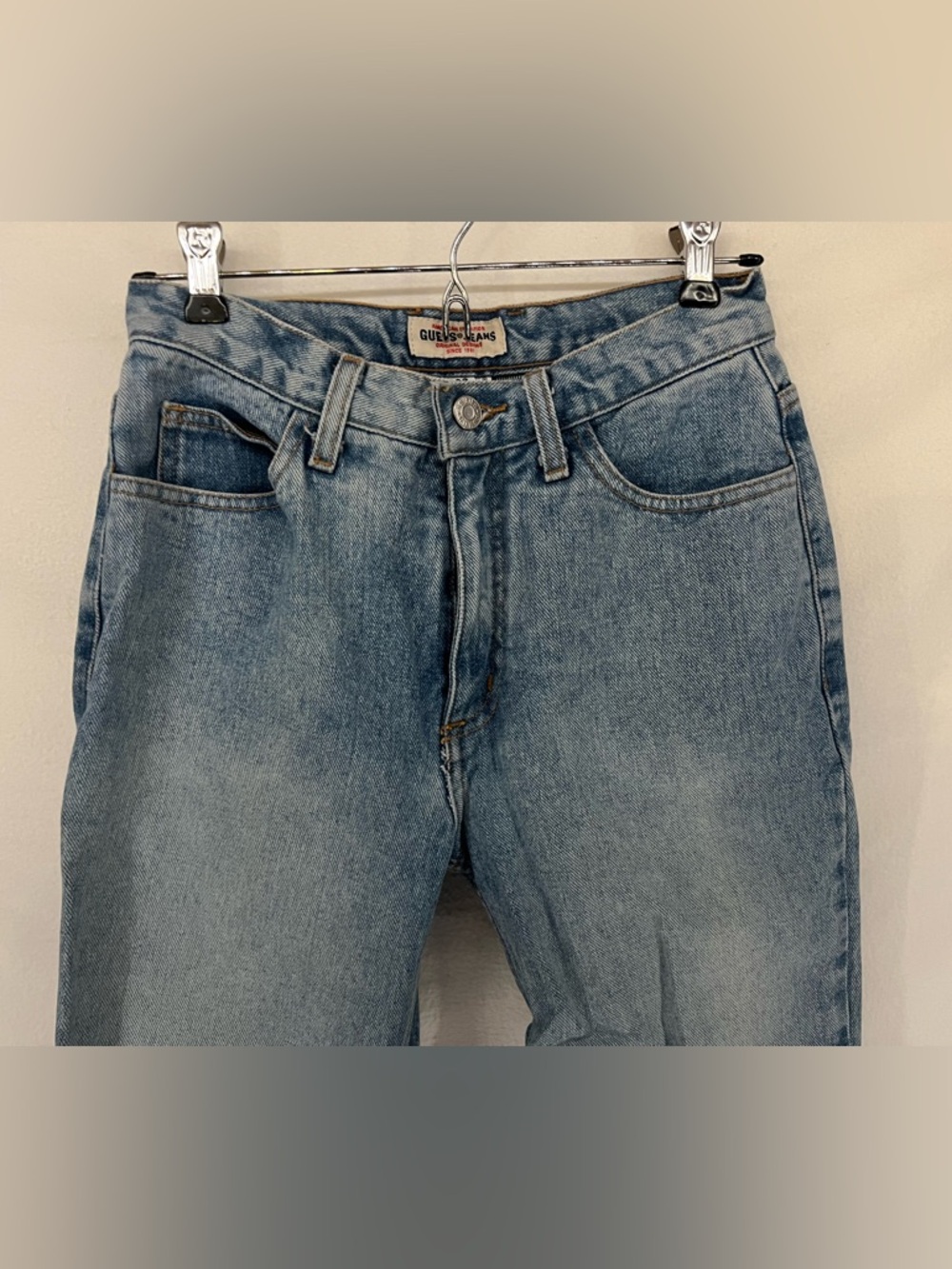 Vintage 90s Guess Light Wash High Waisted Style 1050 Denim Jeans Women’s Size 28 - Picture 5 of 8